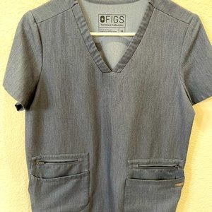Figs Dark Indigo Denim Scrub Set
